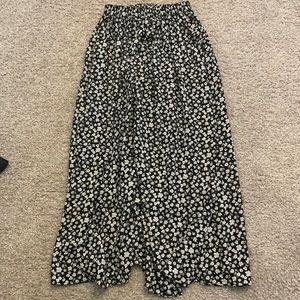 Black and White Floral Maxi Skirt